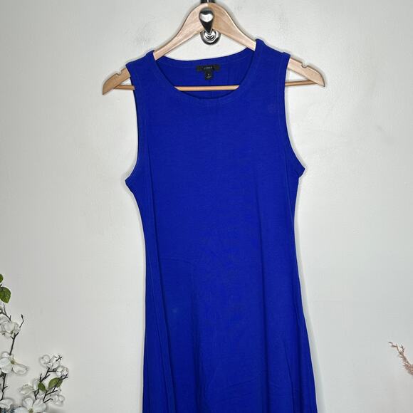 J. CREW High Low Tank Maxi Dress Cobalt Blue Sz S {3E2} - Picture 3 of 9